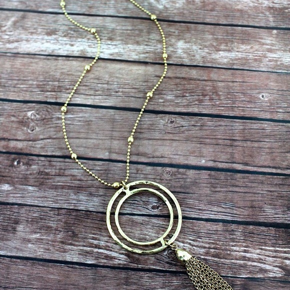 Double Circle Tassel Necklace - Picture 2 of 2